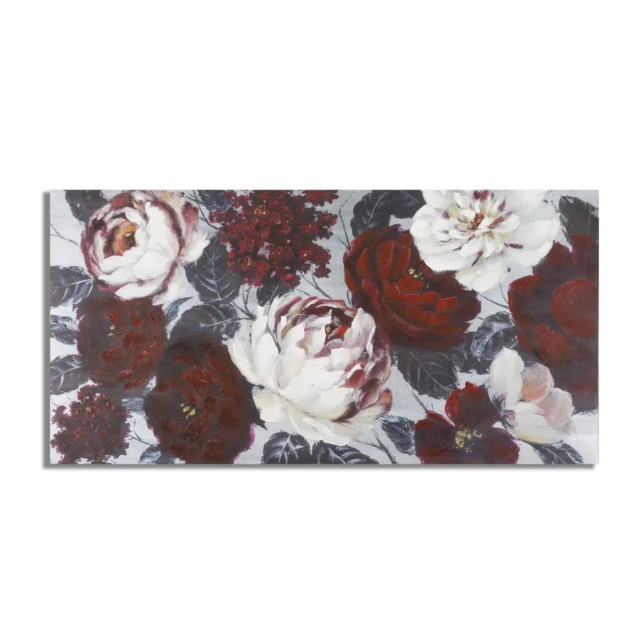OBRAZ NA PŁÓTNIE WHITE/RED FLOWER DARKBACK 120x3,7x60 cm